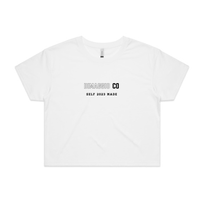 Women's White Self Made Crop Top Thumbnail
