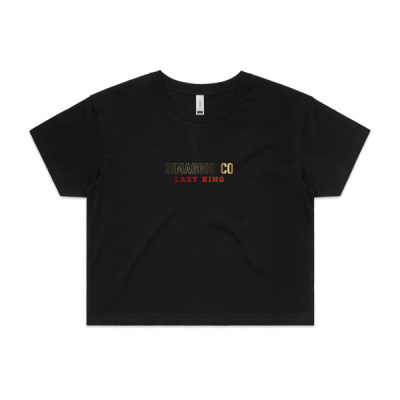 Women's Red and gold crop top Thumbnail